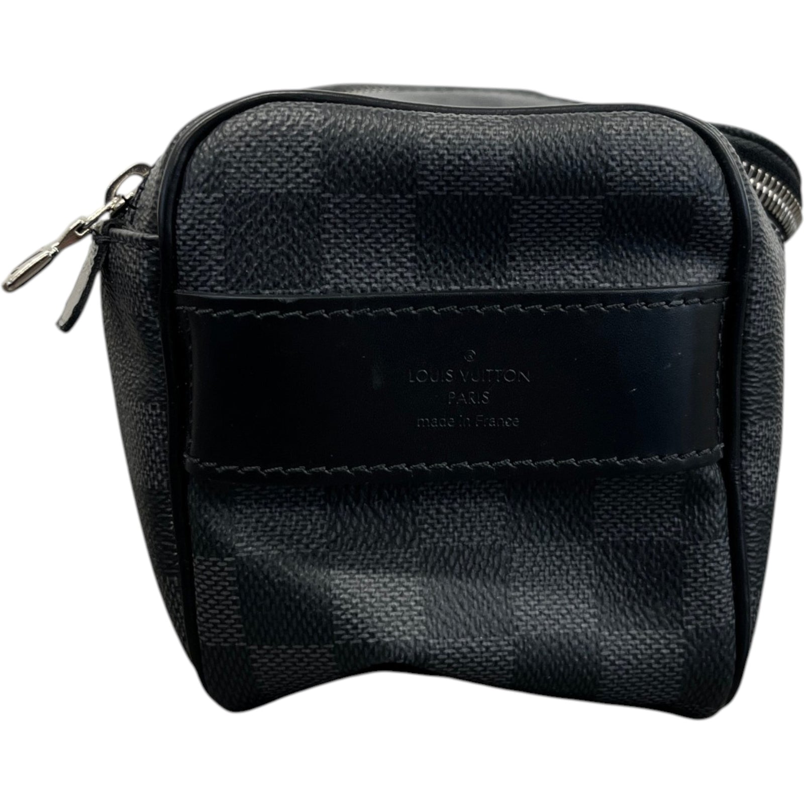 Men's Damier Graphite Toiletry Bag Black - Photo 6