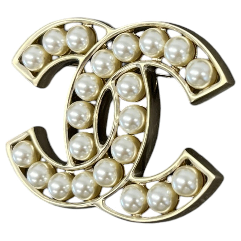 Women's CC Pearl Brooch Gold