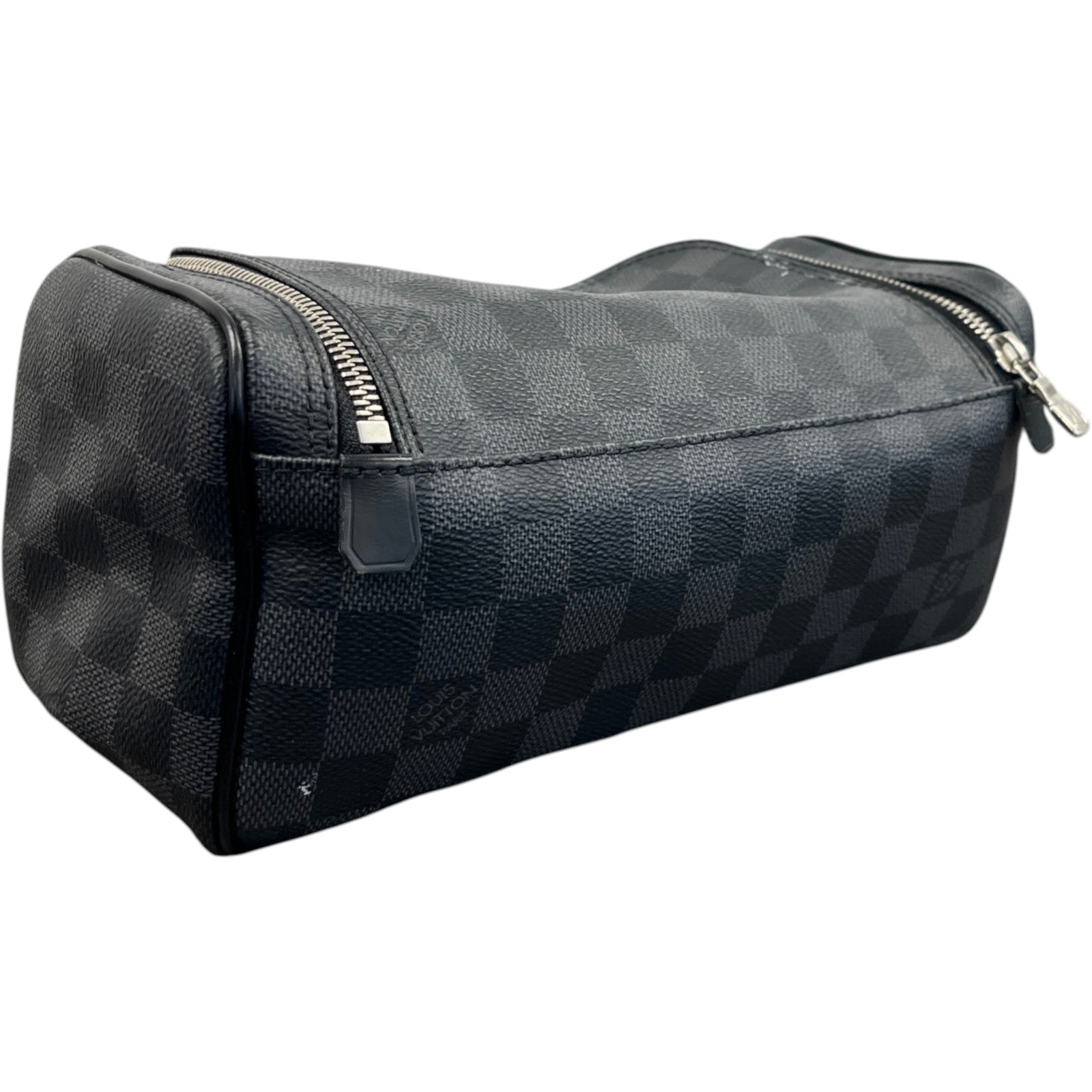 Men's Damier Graphite Toiletry Bag Black - Photo 8