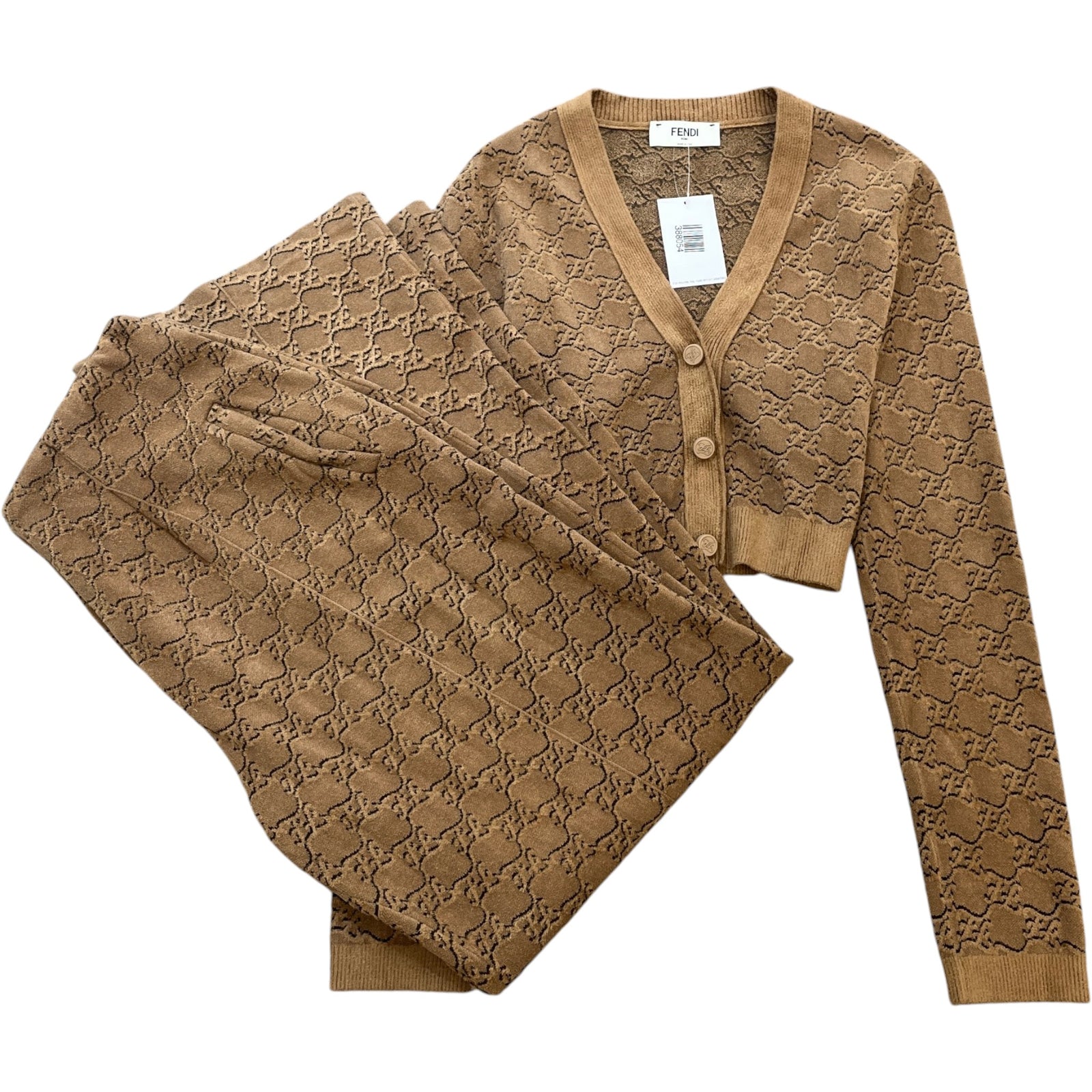 Women's Ff Logo Co-Ord Uk 14 Full Tracksuit Beige Size M - Photo 1
