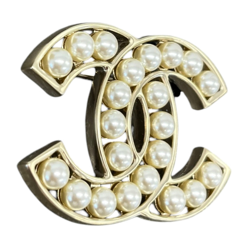 Women's CC Pearl Brooch Gold