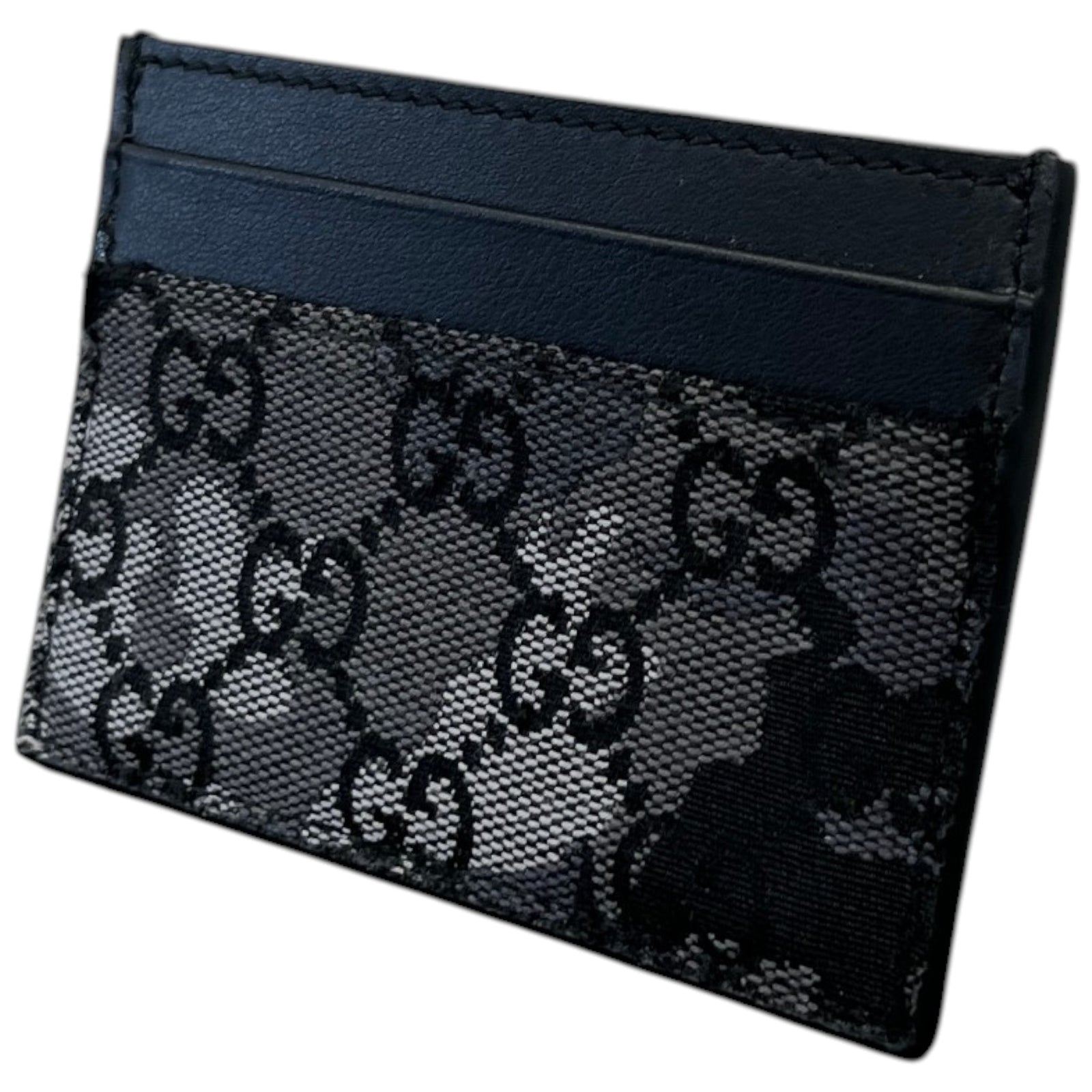 Men's GG Supreme  Camouflage Card Holder Black - Photo 4