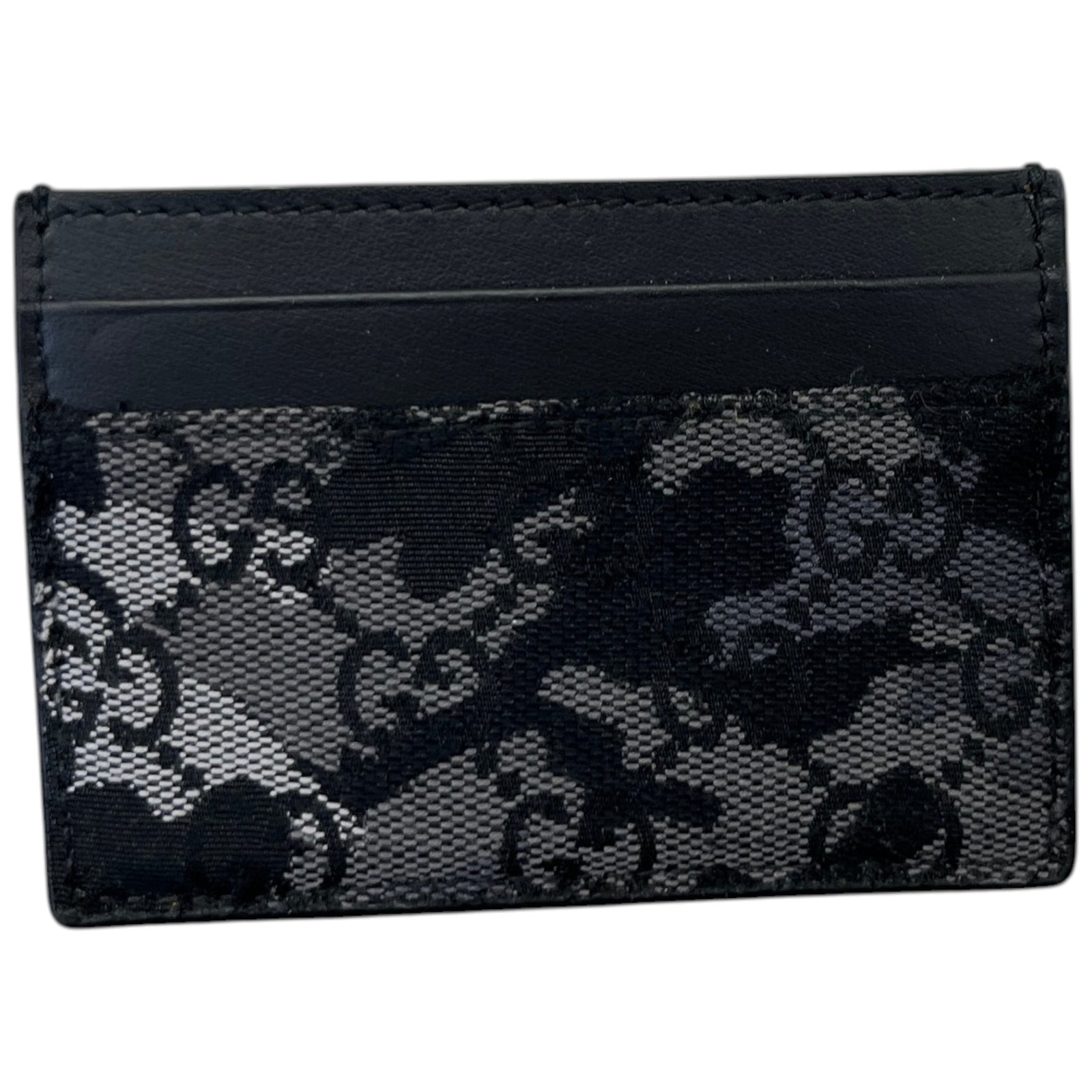 Men's GG Supreme  Camouflage Card Holder Black - Photo 2
