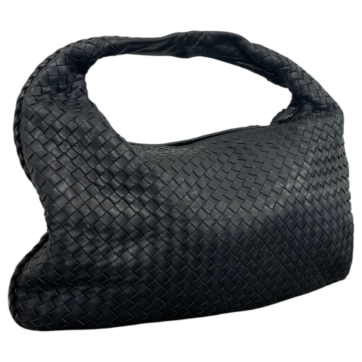 Women's Intrecciato Hobo Bag Handbag Black - Photo 4