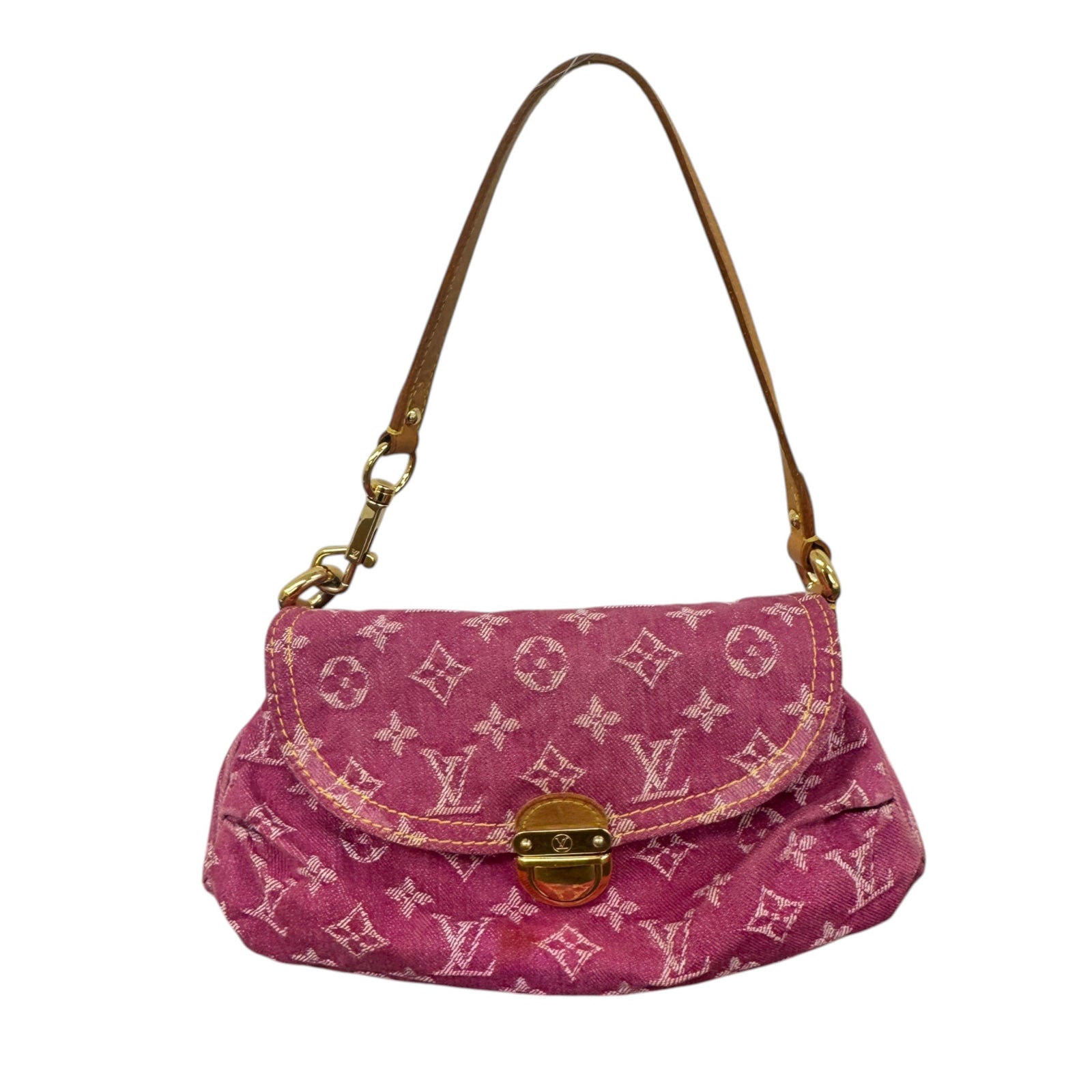 Women's Monogram Denim Pleaty Mini Bag Pink - Photo 1