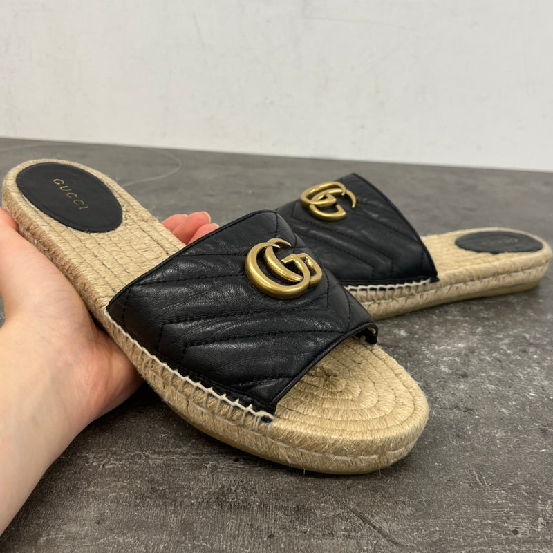 Women's Gg Marmont Espadrilles Black Size EU 38.5 / UK 5.5