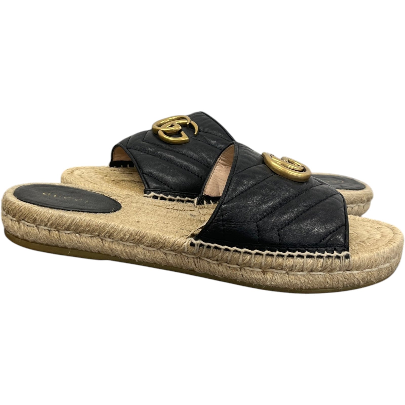 Women's Gg Marmont Espadrilles Black Size EU 38.5 / UK 5.5 - Photo 3