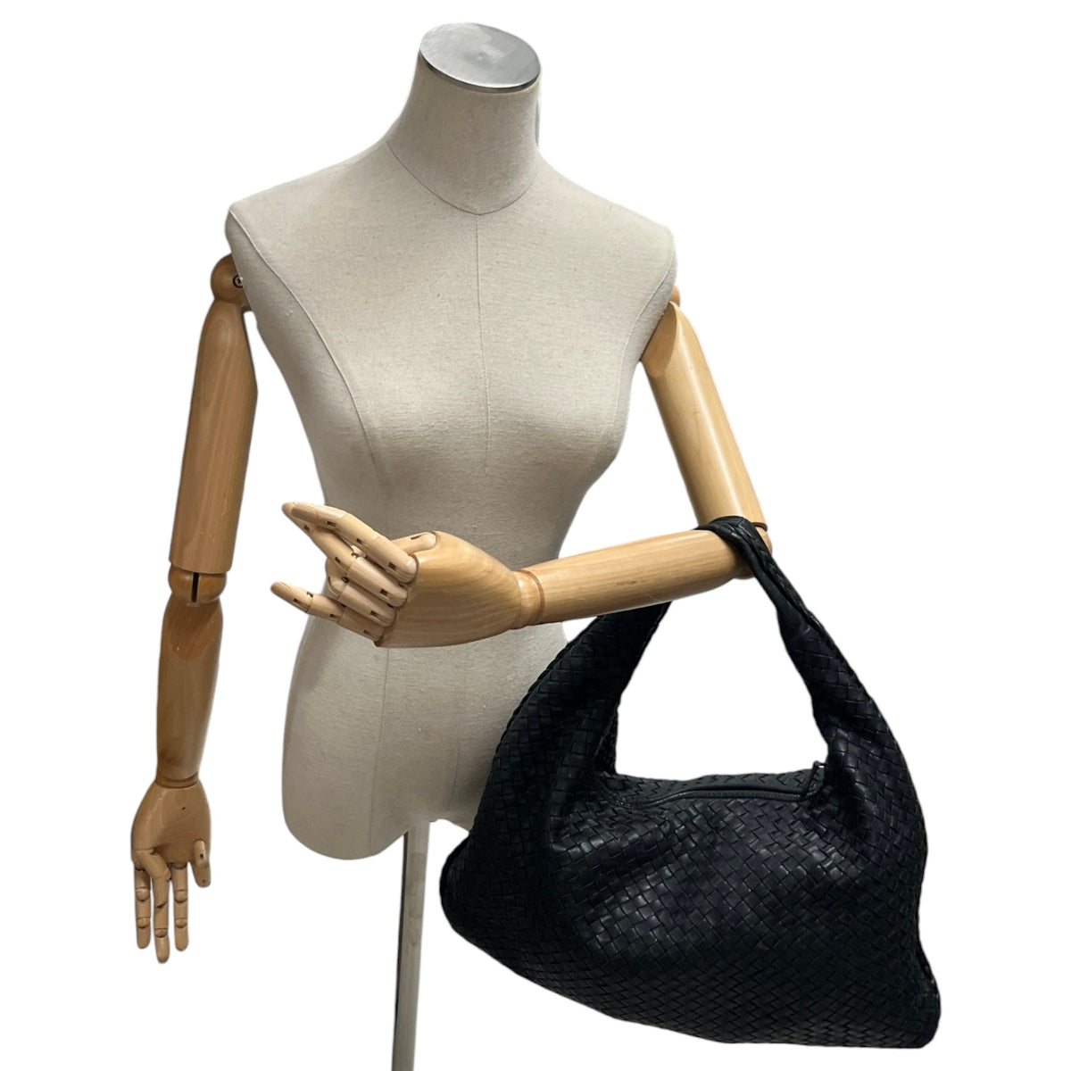 Women's Intrecciato Hobo Bag Handbag Black - Photo 2