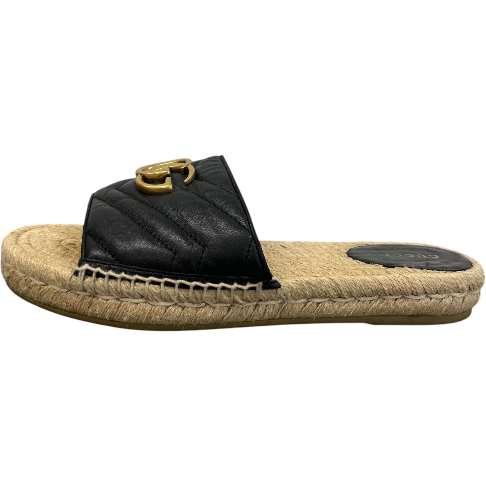 Women's Gg Marmont Espadrilles Black Size EU 38.5 / UK 5.5 - Photo 5