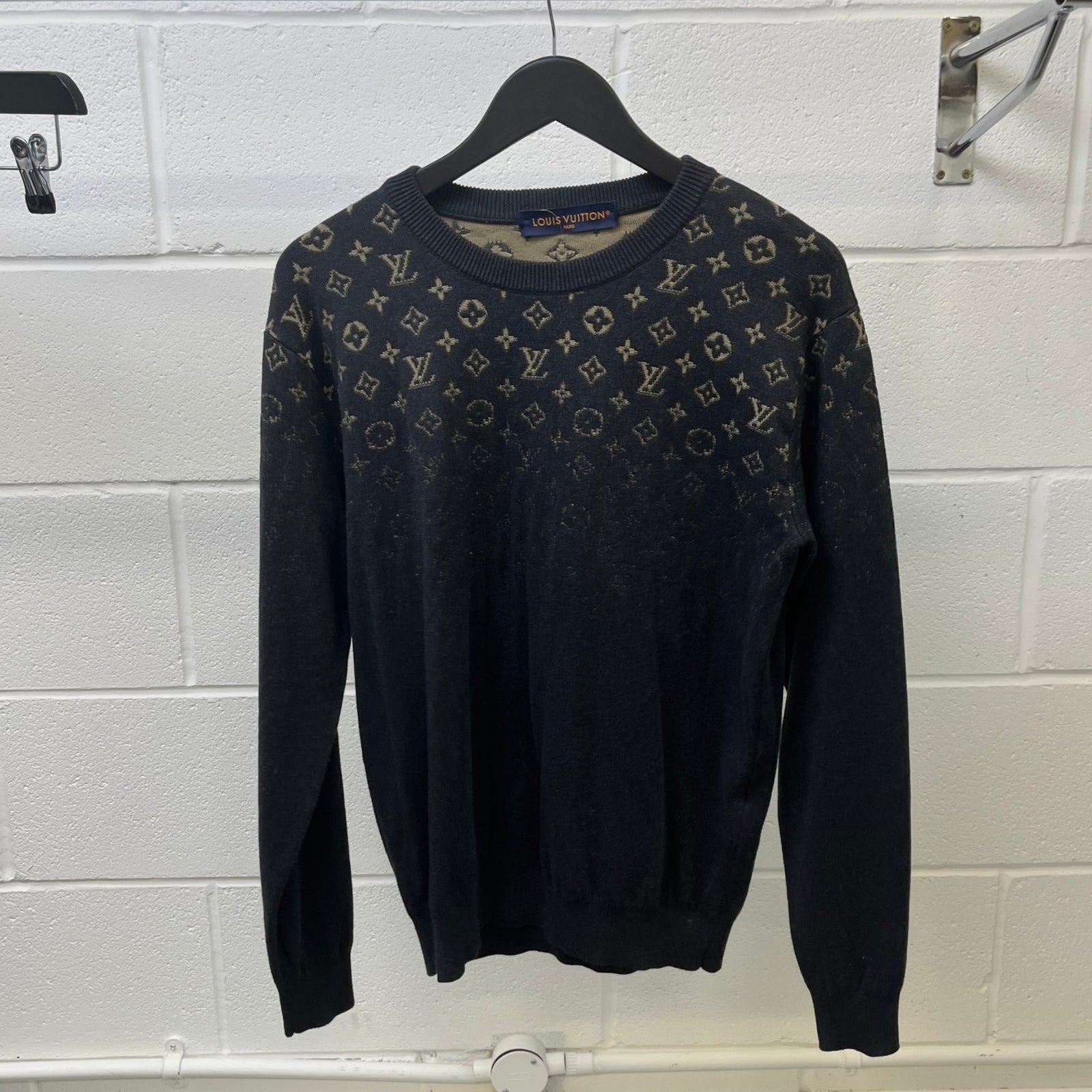 Men's Monogram Gradient Crewneck Jumper Grey Size S - Photo 7