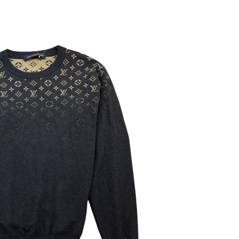 Men's Monogram Gradient Crewneck Jumper Grey Size S