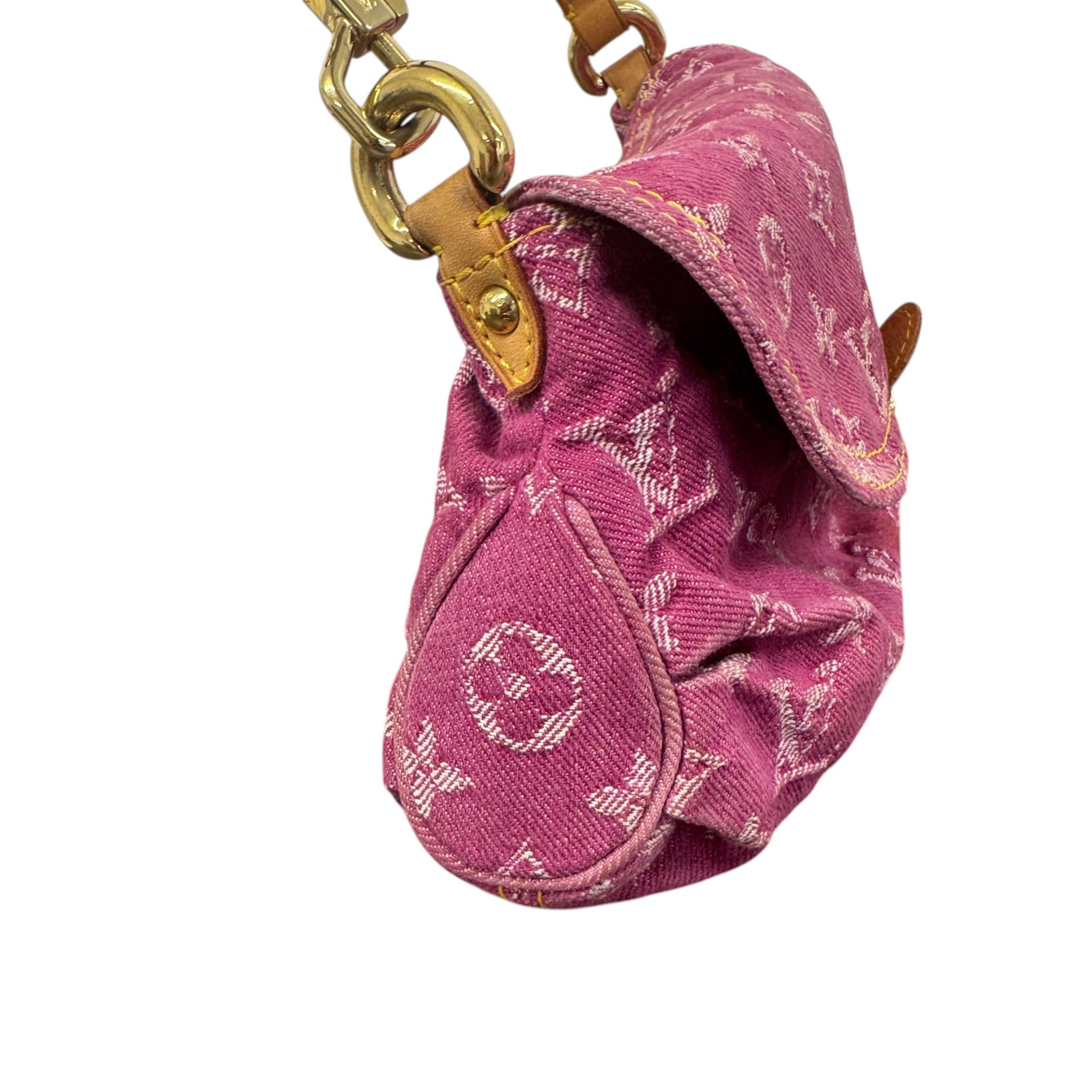Women's Monogram Denim Pleaty Mini Bag Pink - Photo 8