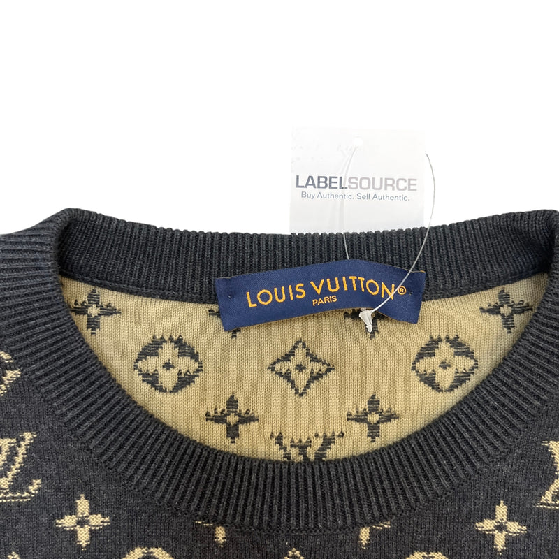 Men's Monogram Gradient Crewneck Jumper Grey Size S