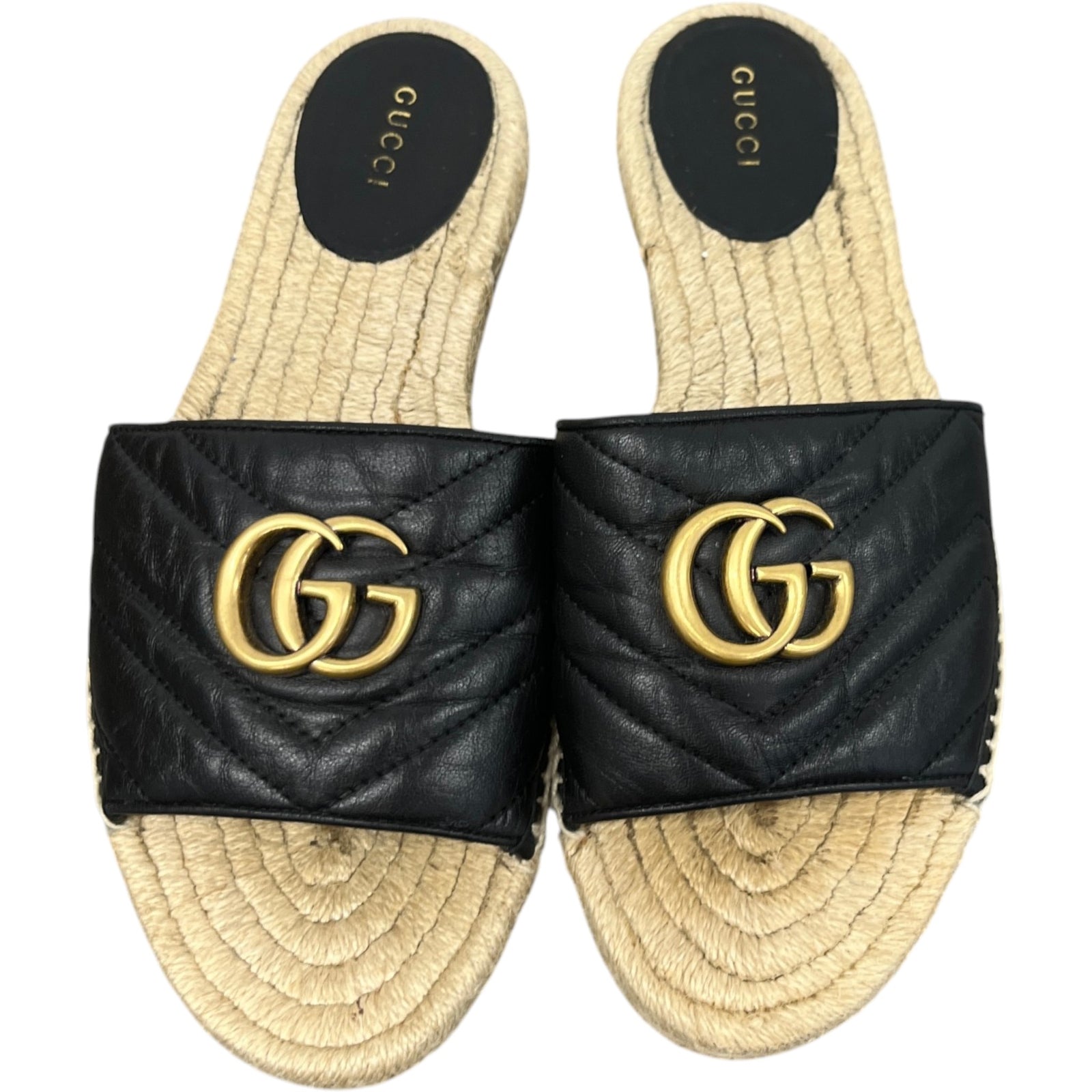 Women's Gg Marmont Espadrilles Black Size EU 38.5 / UK 5.5 - Photo 6