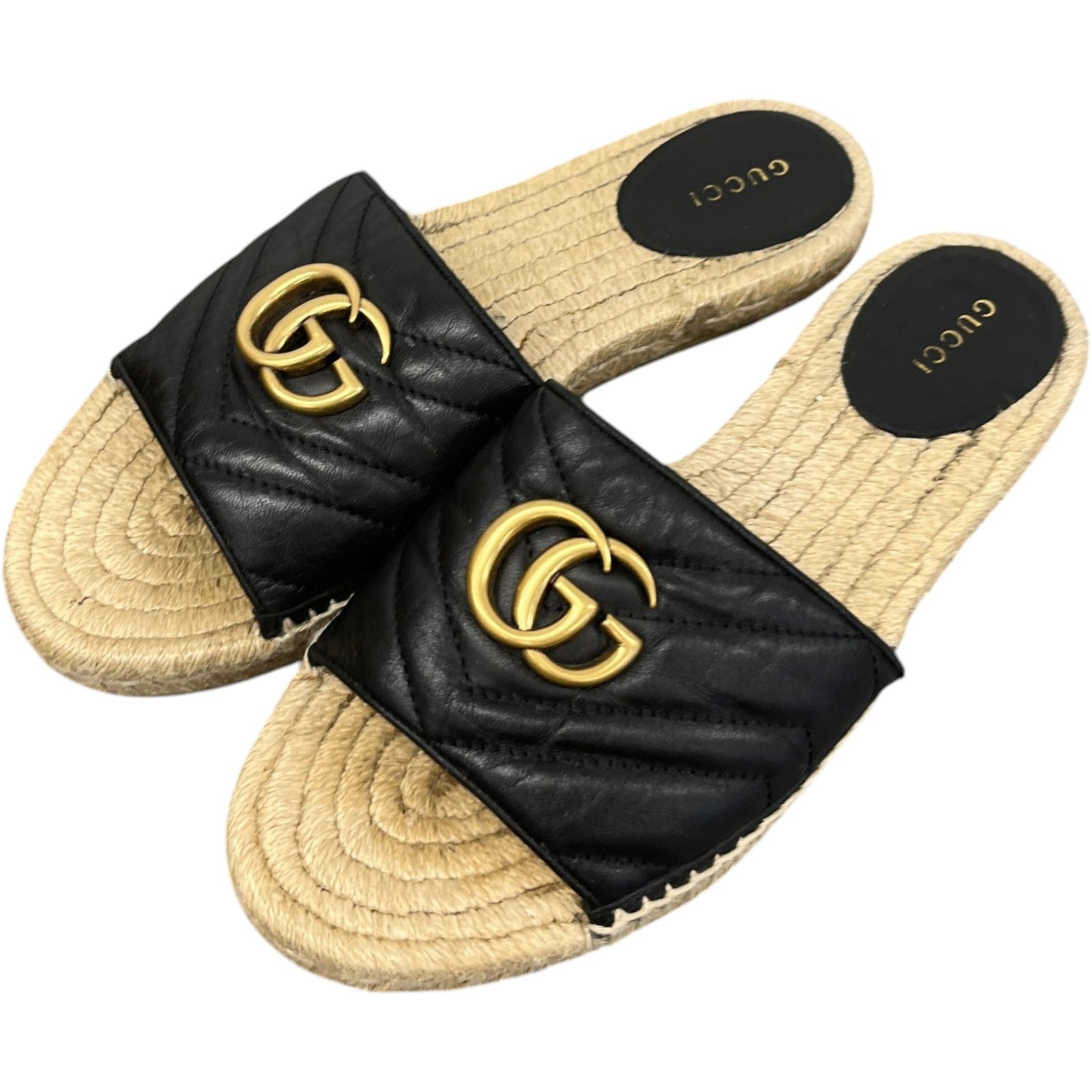 Women's Gg Marmont Espadrilles Black Size EU 38.5 / UK 5.5 - Photo 9