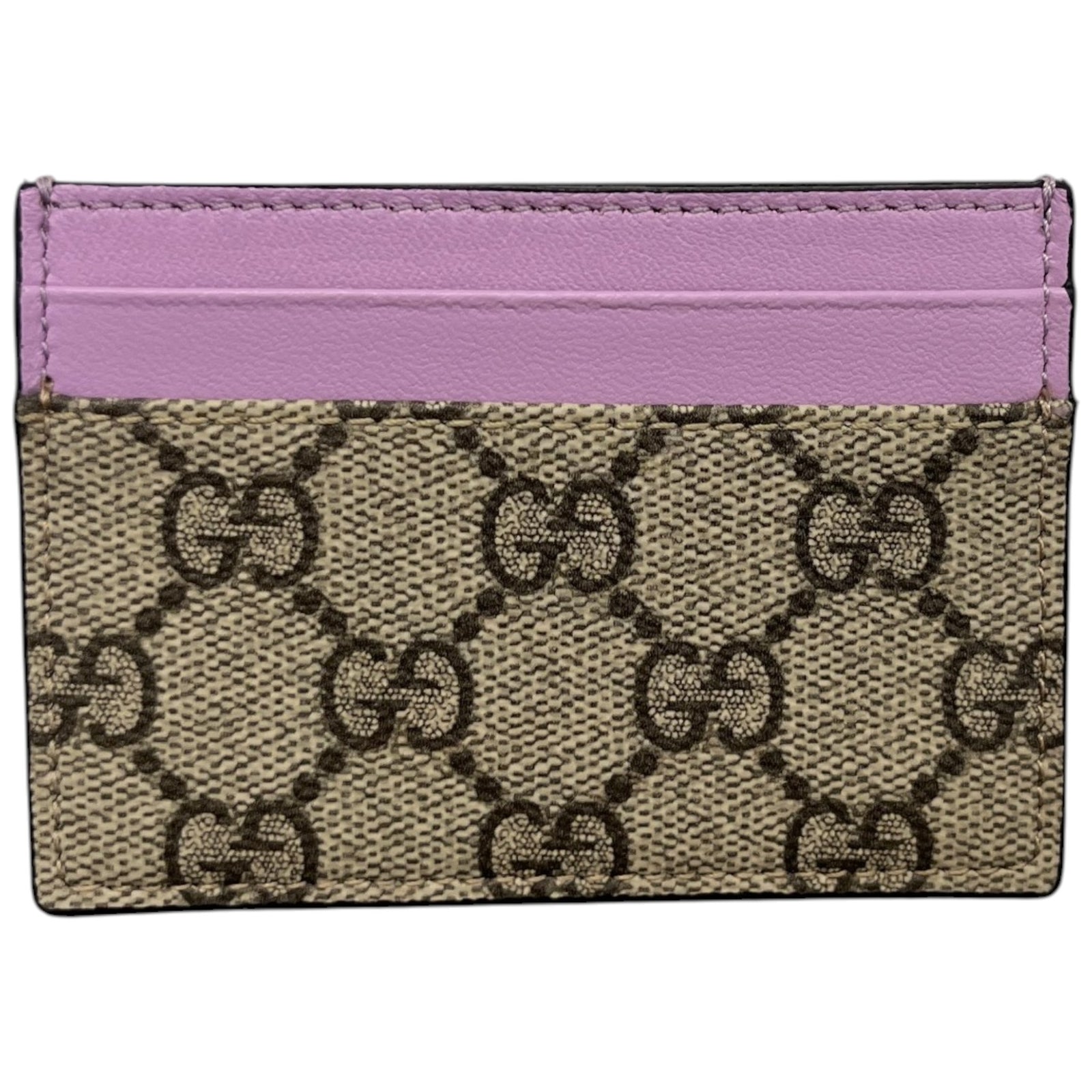 Men's GG Supreme Card Holder Beige - Photo 1
