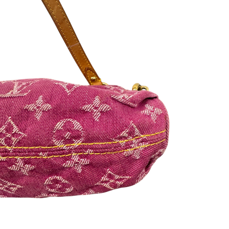 Women's Monogram Denim Pleaty Mini Bag Pink