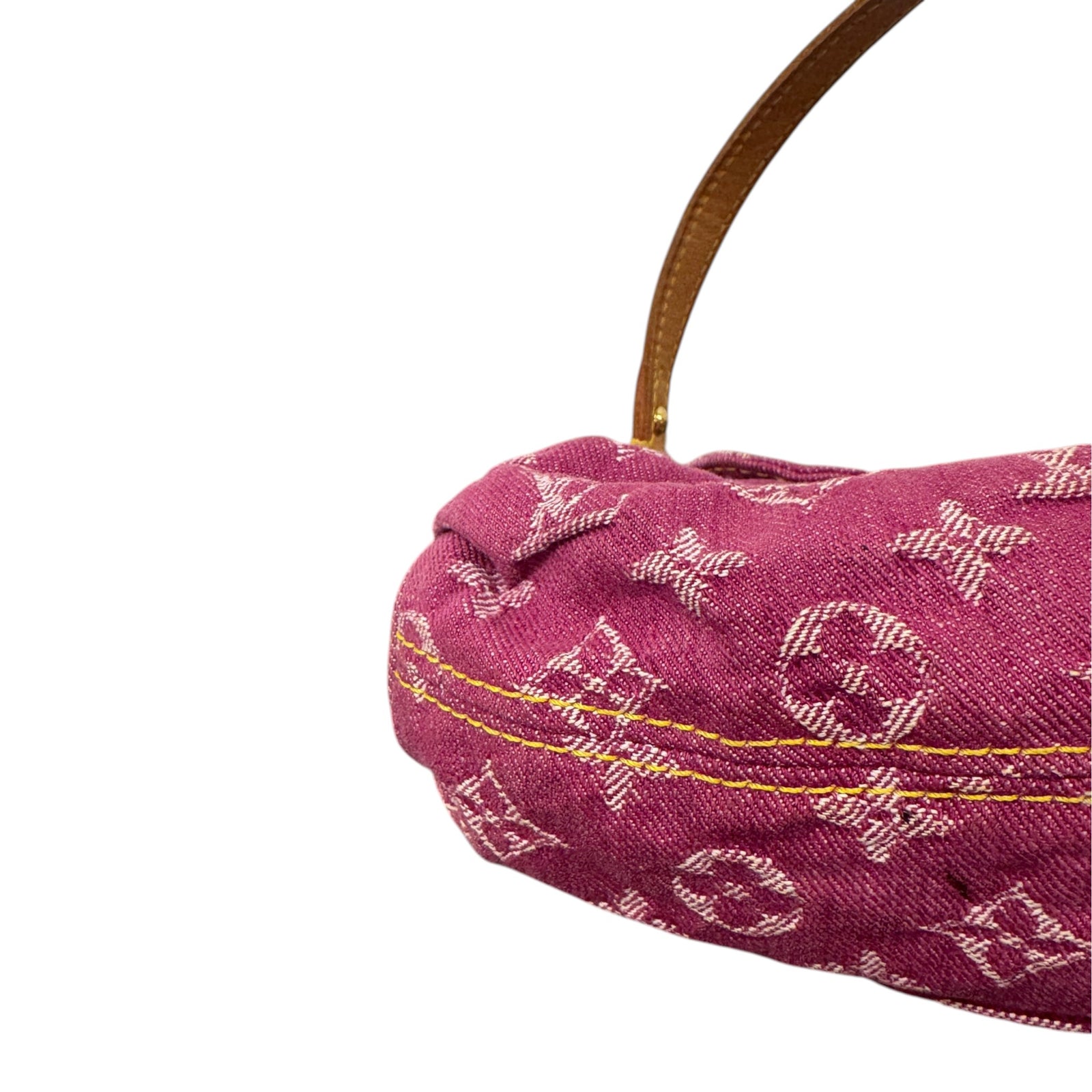 Women's Monogram Denim Pleaty Mini Bag Pink - Photo 12