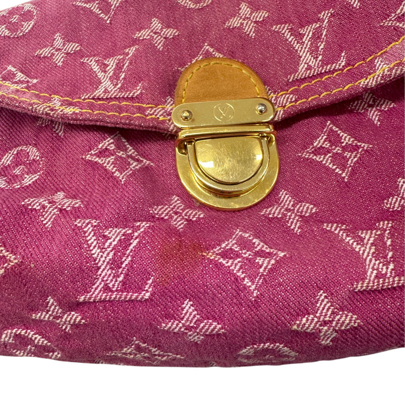 Women's Monogram Denim Pleaty Mini Bag Pink