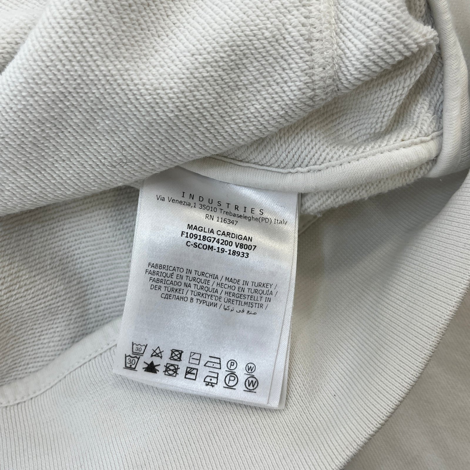 Men's Maglia Cardigan Hoodie White Size L - Photo 8