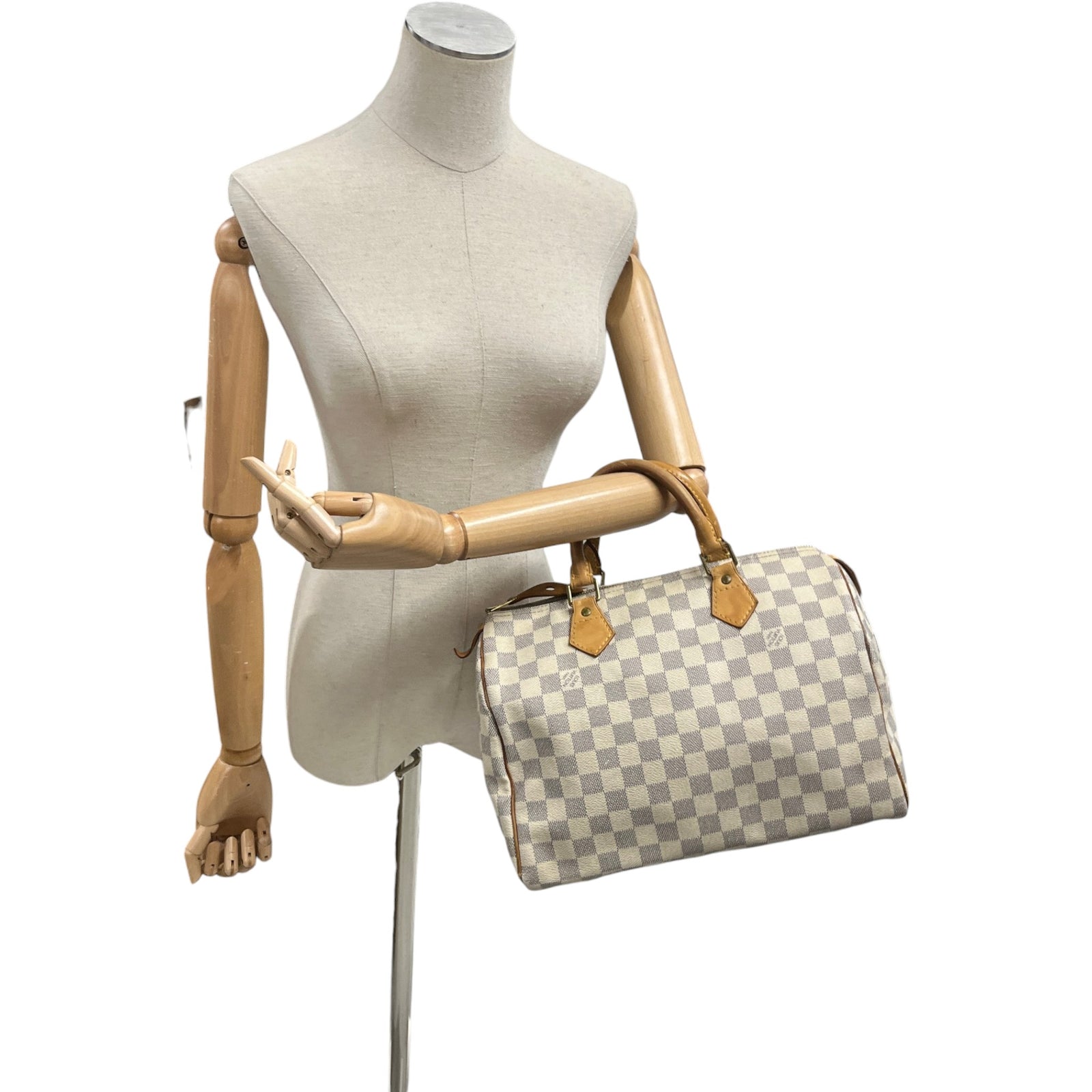 Women's Damier Azur Speedy 30 Bag White - Photo 2