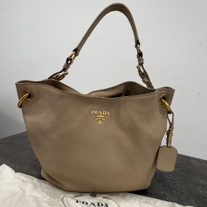 Women's Vitello Daino Hobo Handbag Beige