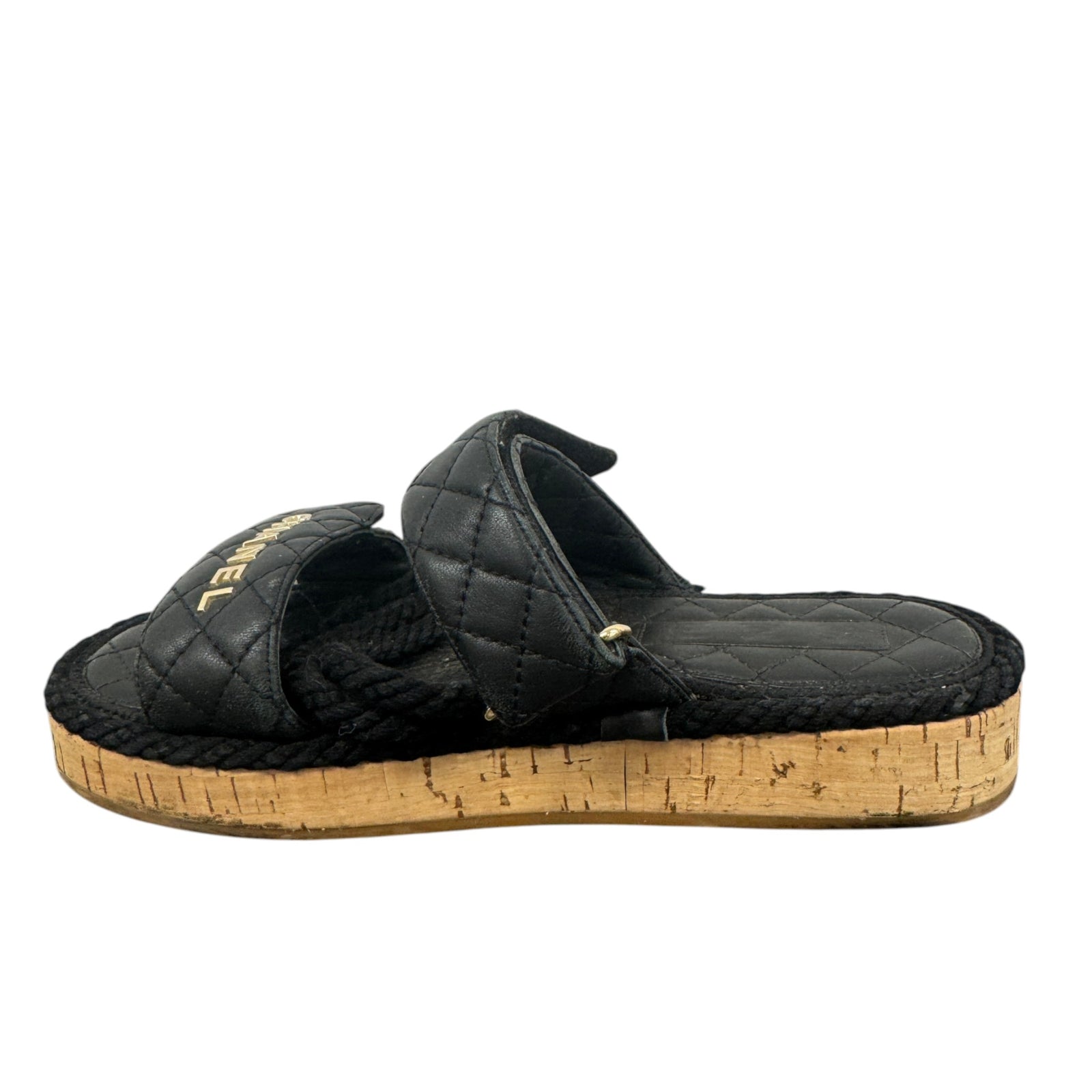 Women's Cord lambskin Dad Sandals Black Size UK 4 / EU 37 - Photo 2