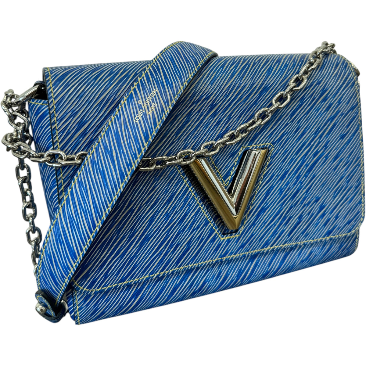 Women's Epi Twist MM Medium Handbag Blue - Photo 5