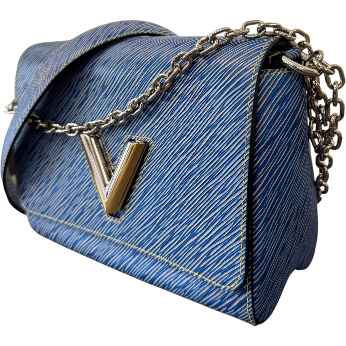 Women's Epi Twist MM Medium Handbag Blue - Photo 6