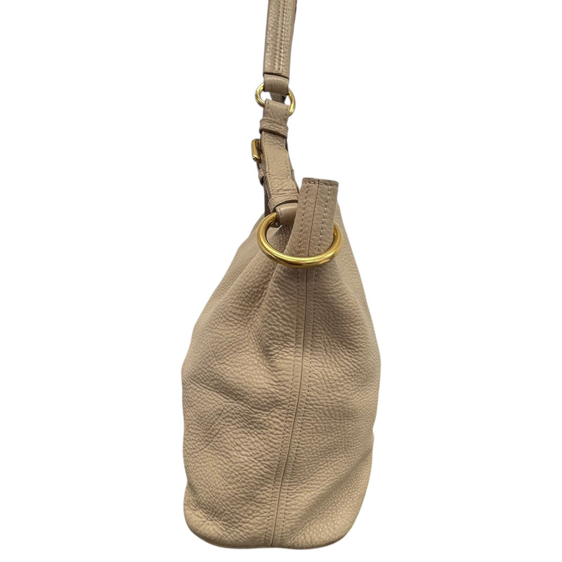 Women's Vitello Daino Hobo Handbag Beige