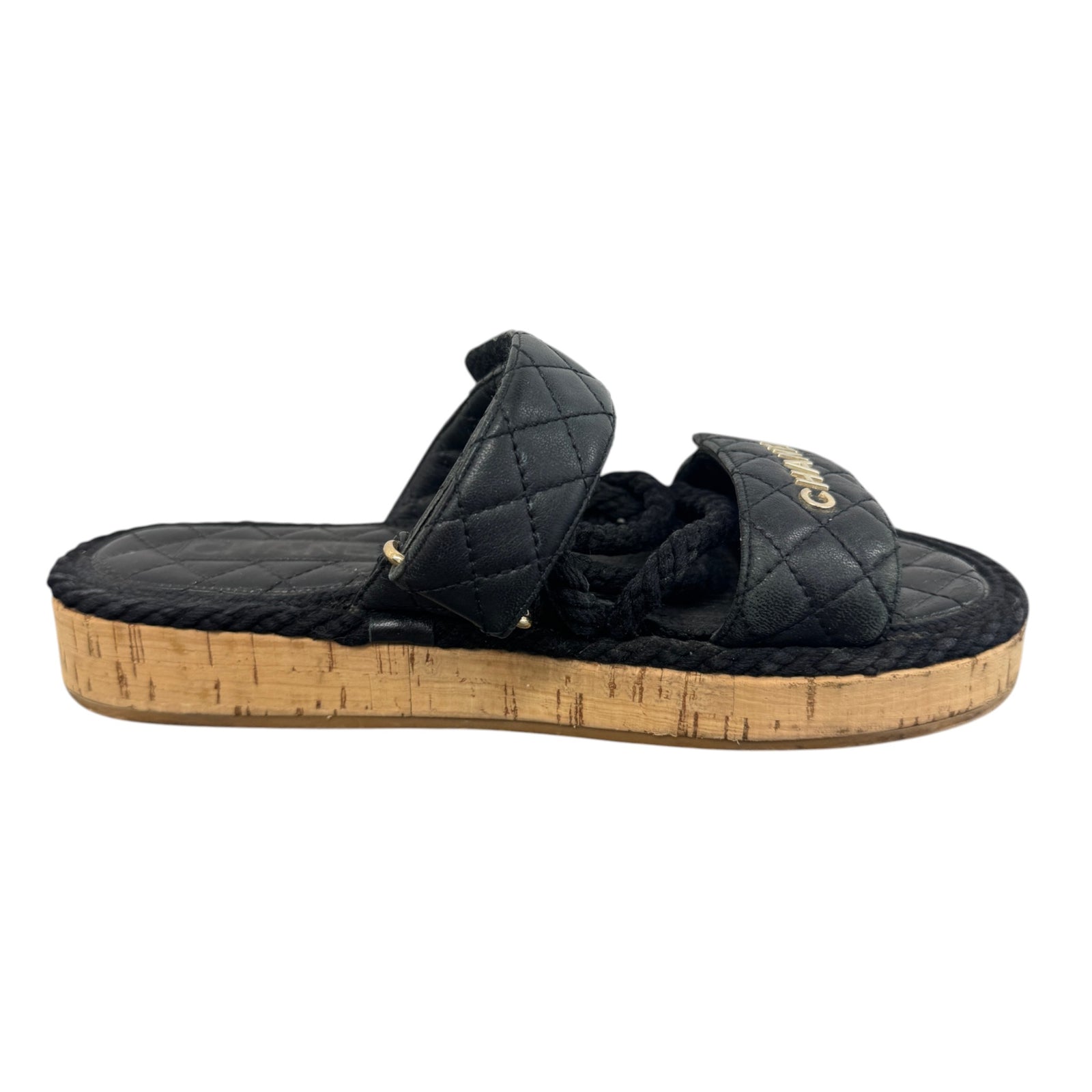Women's Cord lambskin Dad Sandals Black Size UK 4 / EU 37 - Photo 5
