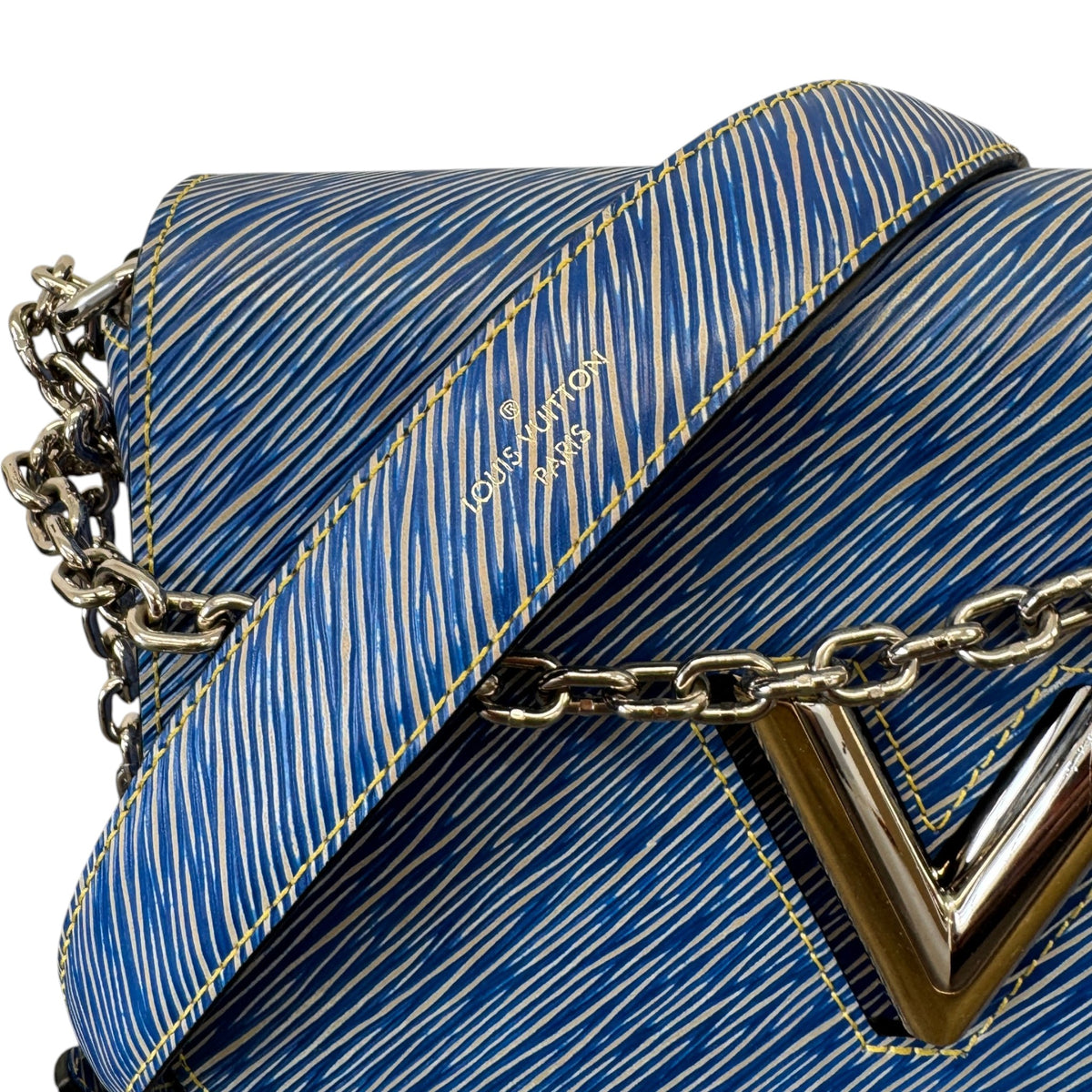 Women's Epi Twist MM Medium Handbag Blue - Photo 7