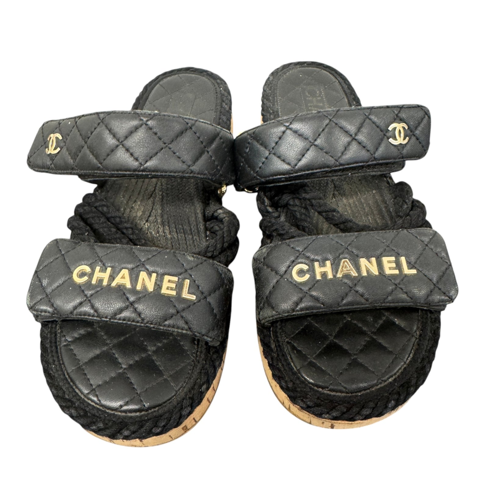 Women's Cord lambskin Dad Sandals Black Size UK 4 / EU 37 - Photo 7