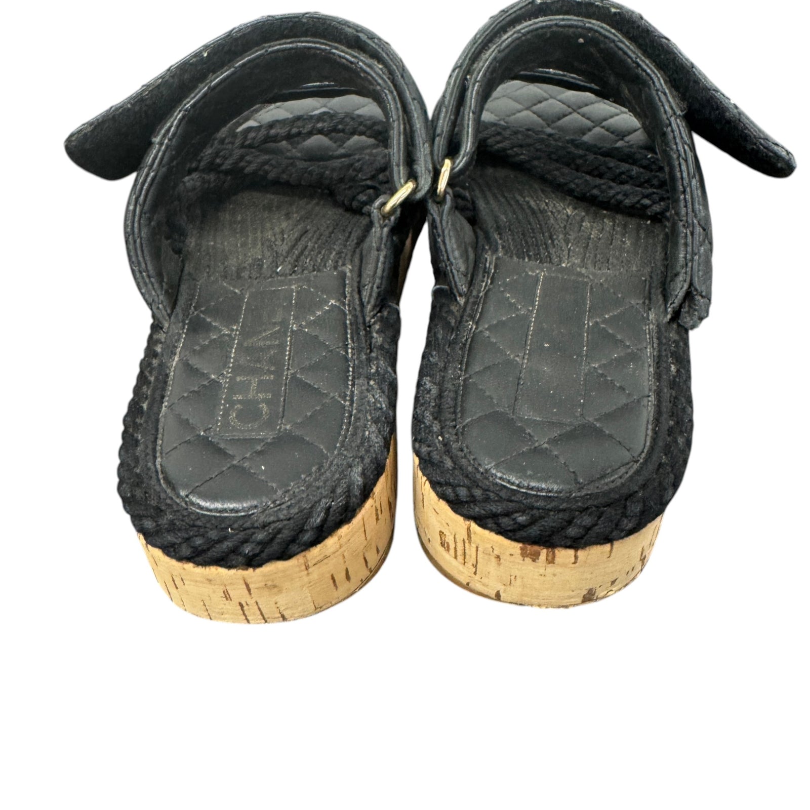 Women's Cord lambskin Dad Sandals Black Size UK 4 / EU 37 - Photo 10