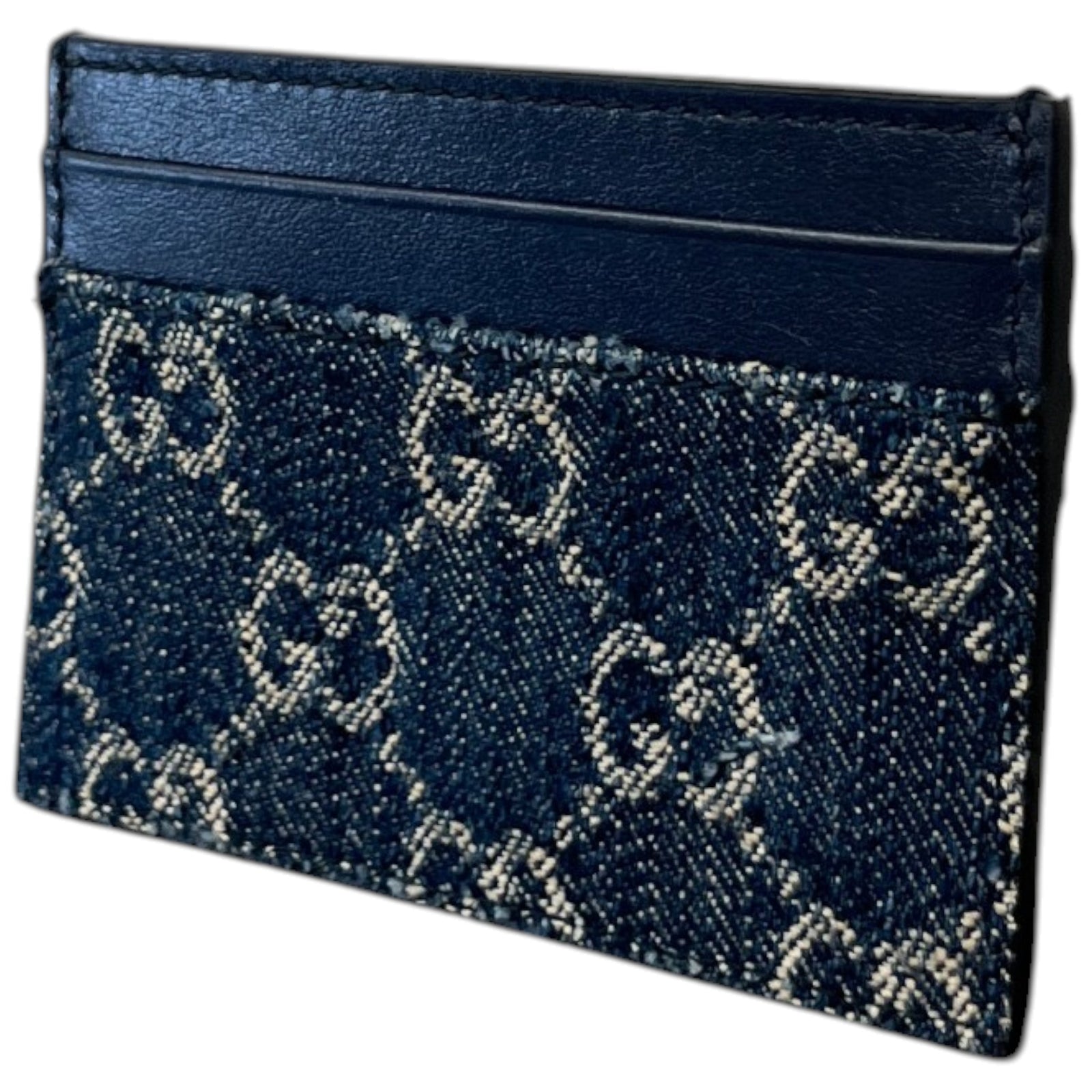 Men's GG Supreme Card Holder Blue - Photo 4