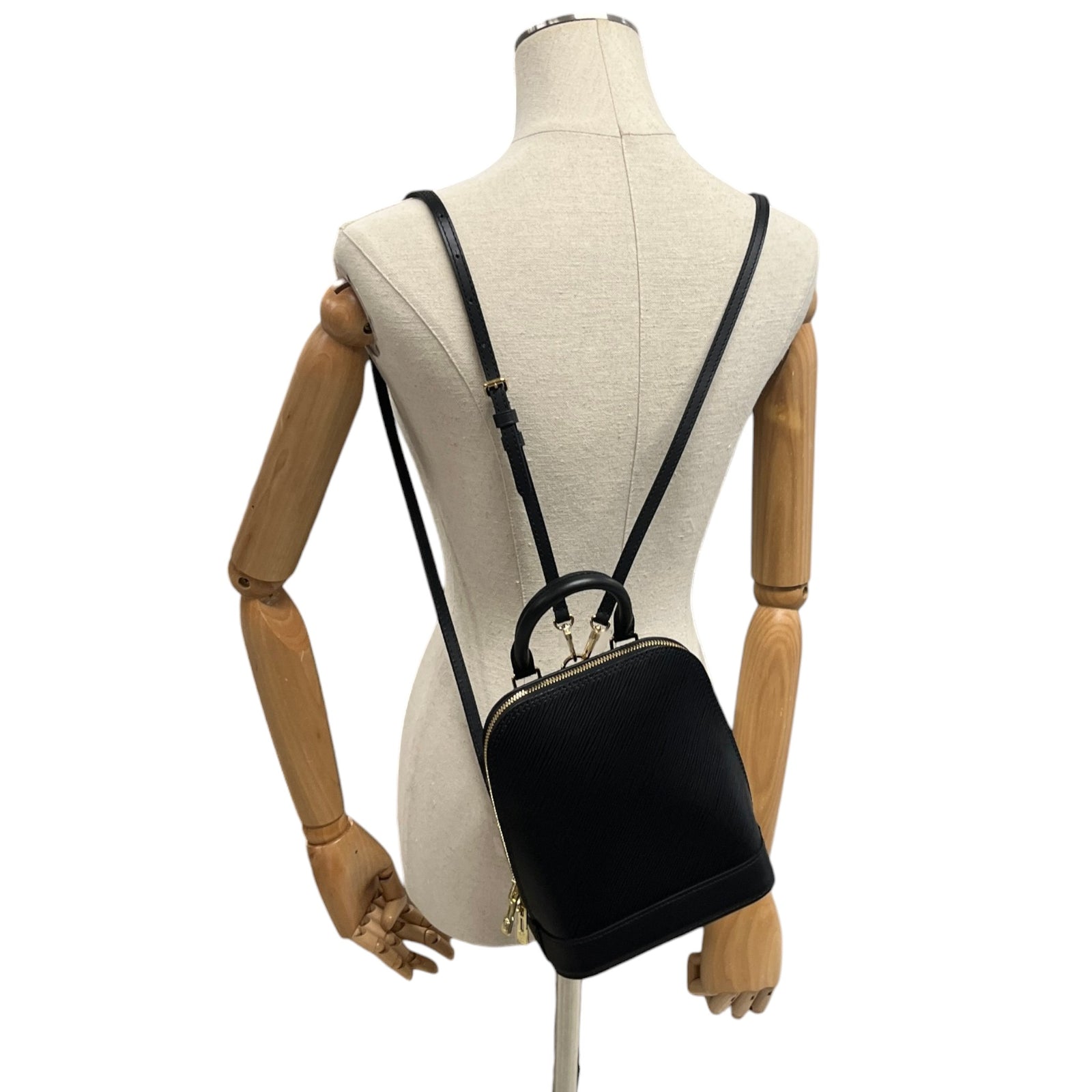 Women's Epi Leather Alma Backpack Backpack Black - Photo 2