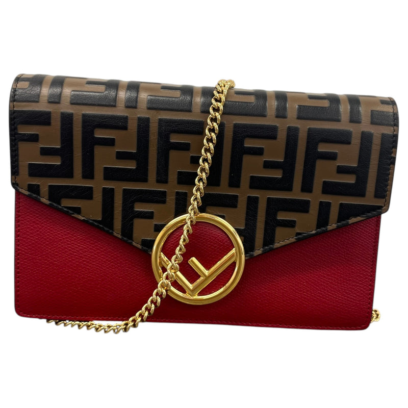 Women's FF Wallet On Chain Crossbody Bag Brown