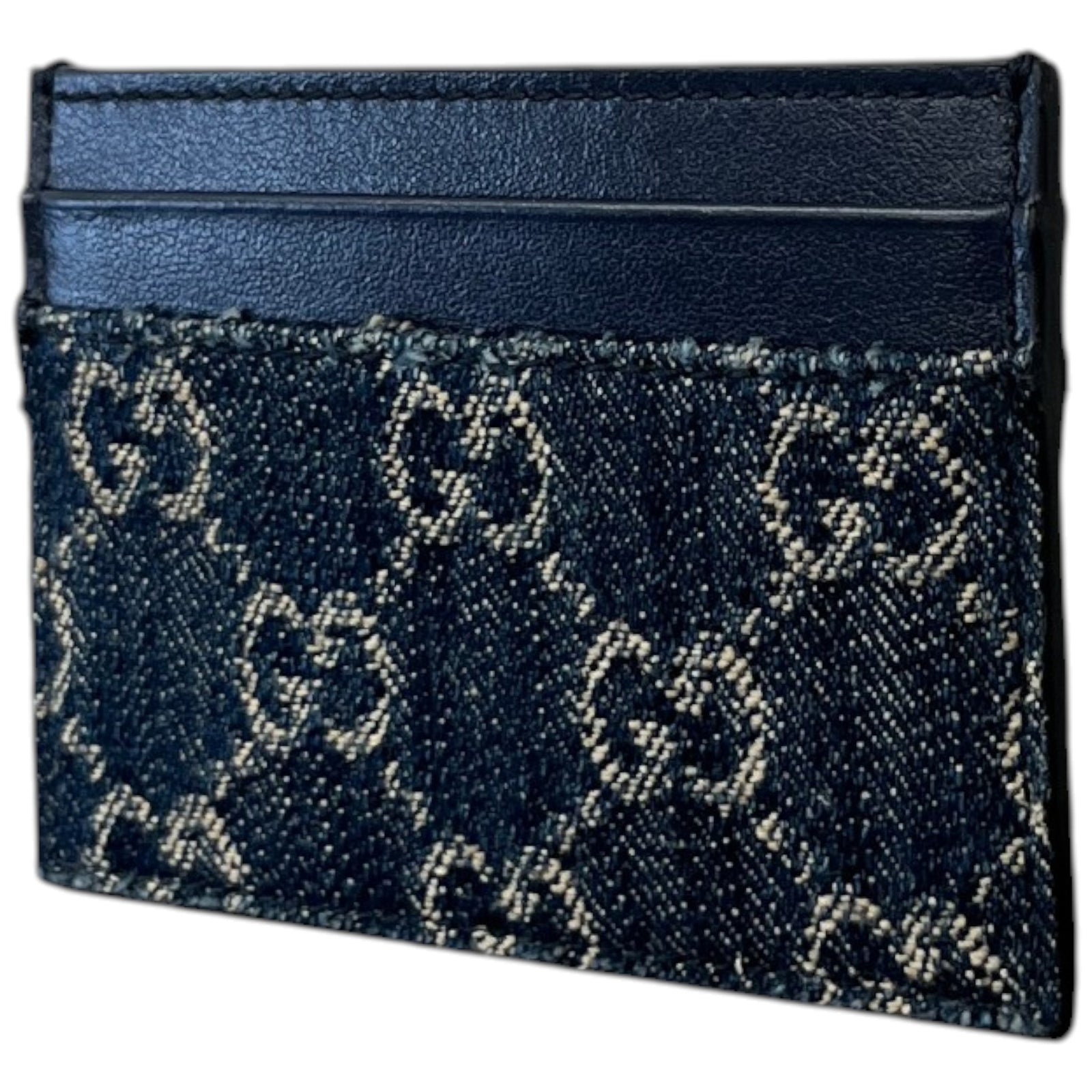 Men's GG Supreme Card Holder Blue - Photo 6