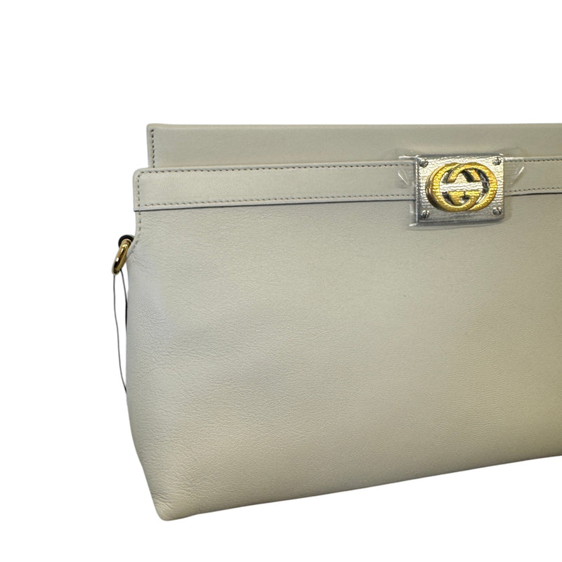 Women's Interlocking G Clutch Cream