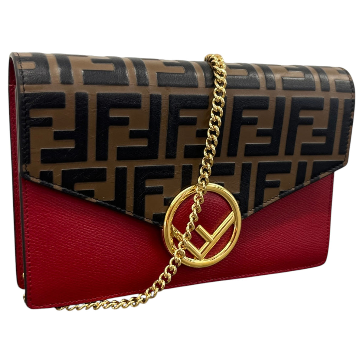 Women's FF Wallet On Chain Crossbody Bag Brown - Photo 4