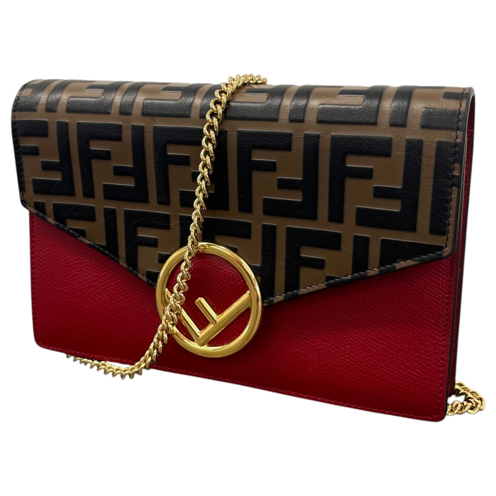 Women's FF Wallet On Chain Crossbody Bag Brown - Photo 5