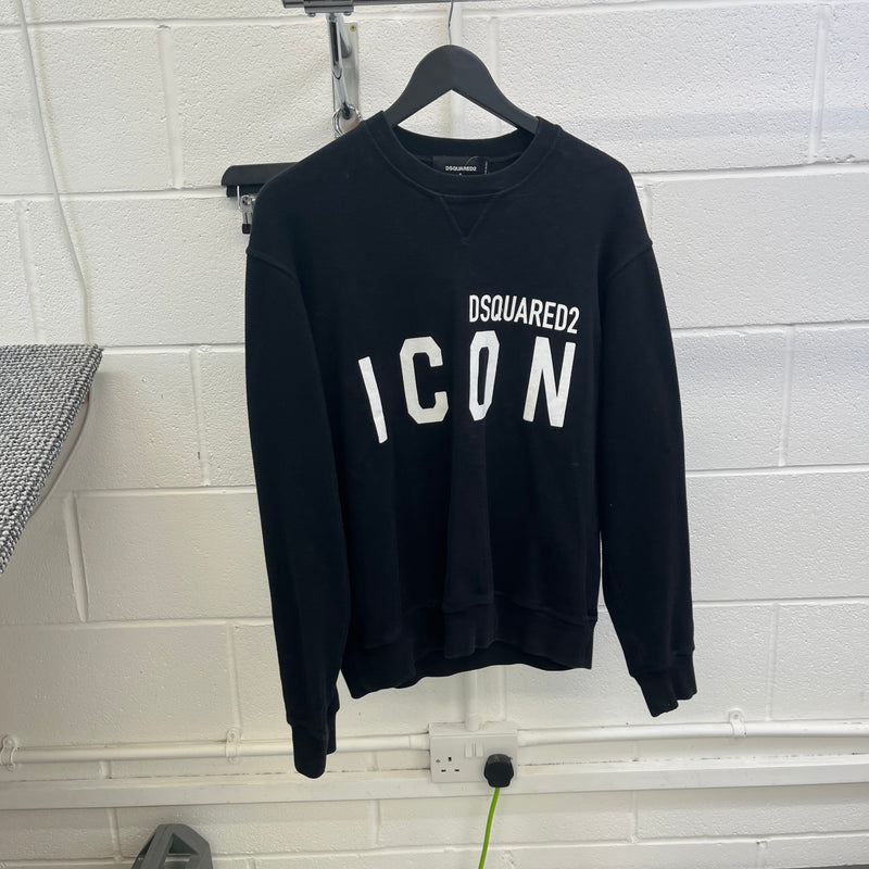 Men's Logo Print Sweatshirt Black Size S