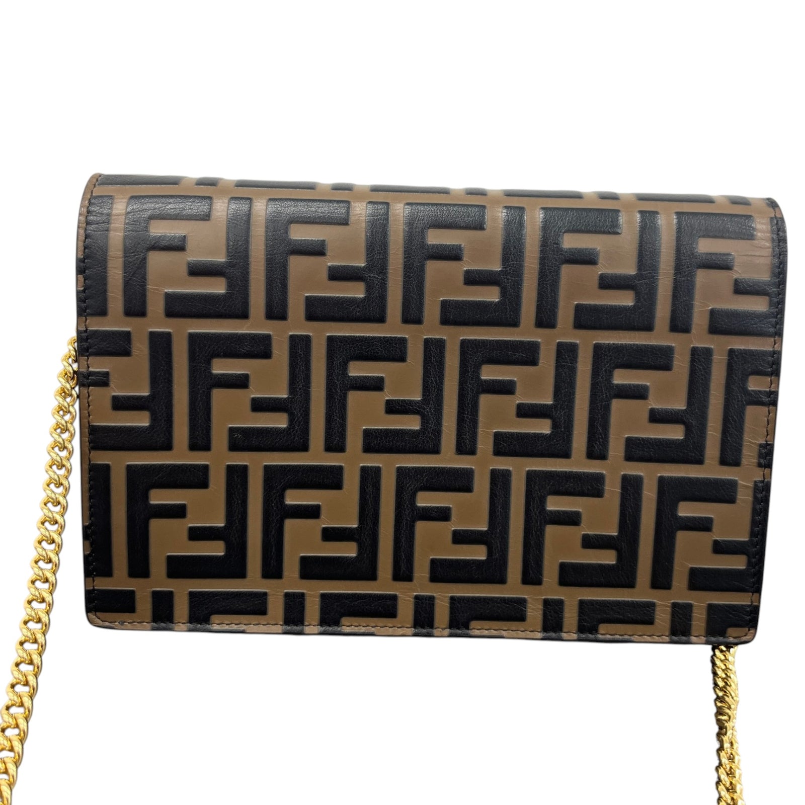 Women's FF Wallet On Chain Crossbody Bag Brown - Photo 3