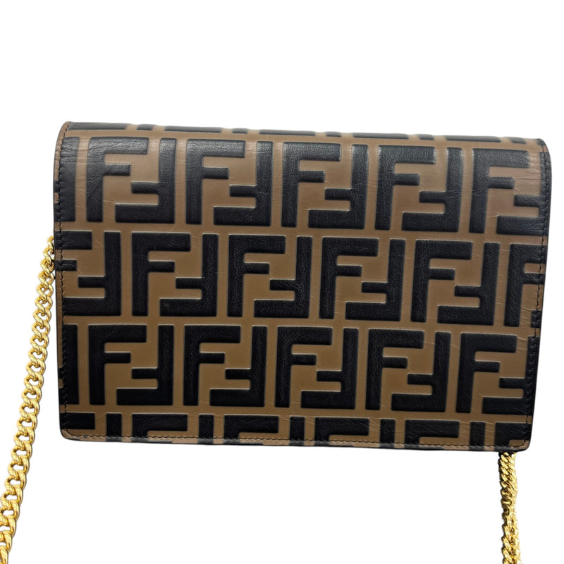 Women's FF Wallet On Chain Crossbody Bag Brown