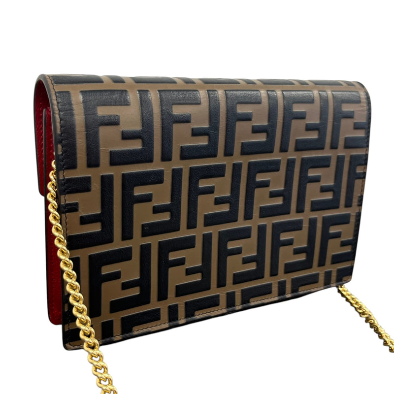 Women's FF Wallet On Chain Crossbody Bag Brown