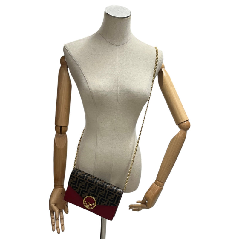 Women's FF Wallet On Chain Crossbody Bag Brown