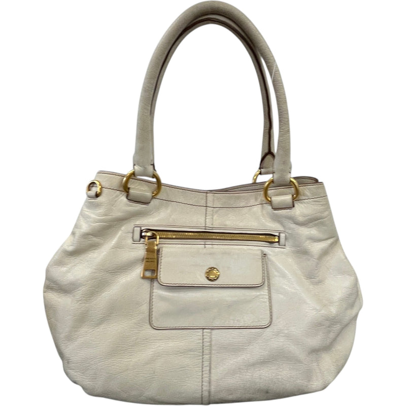 Women's Vitello Shine Handbag Cream