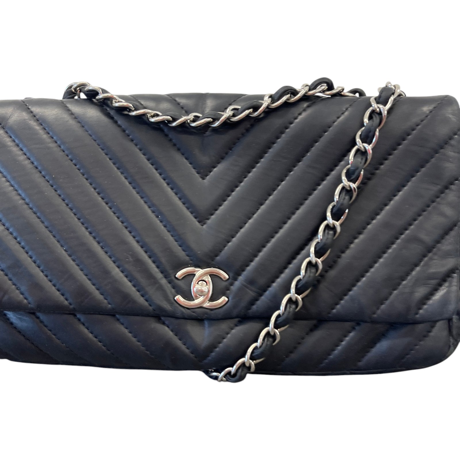 Women's Chevron Flap Bag Black - Photo 10