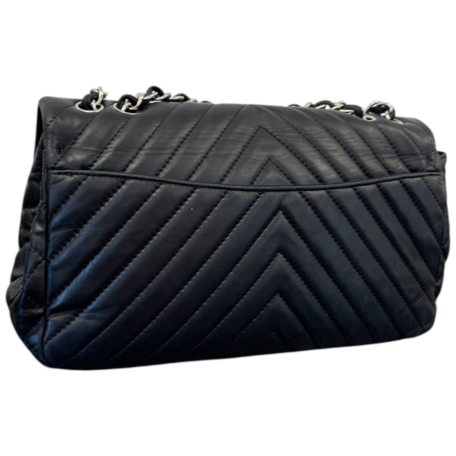 Women's Chevron Flap Bag Black - Photo 8