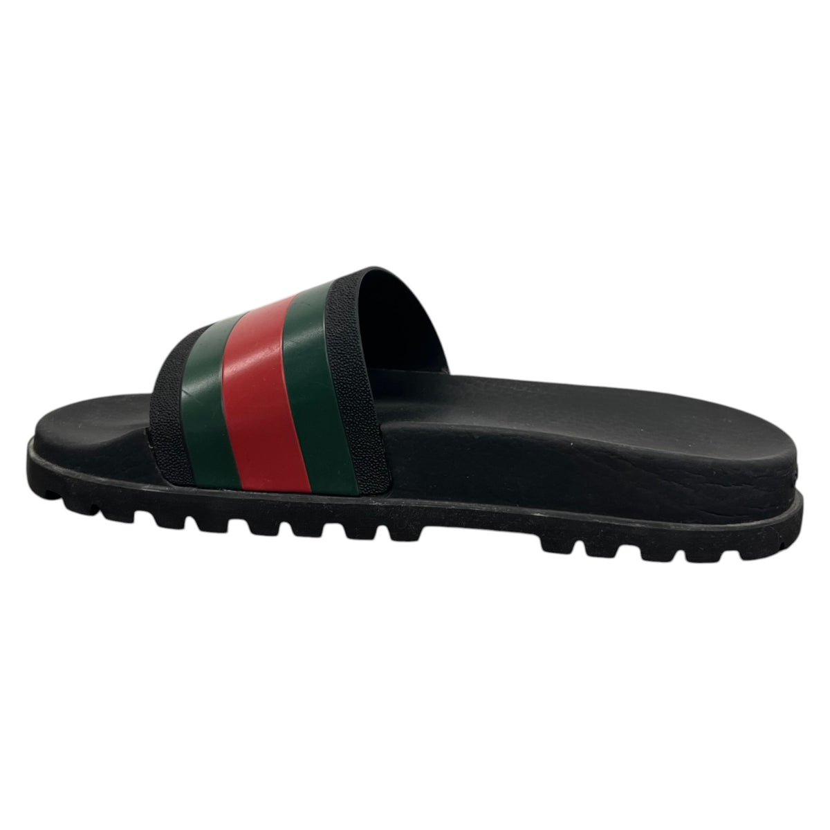 Men's Web Stripe Pool Slides Black Size UK 10 / EU 44 - Photo 2